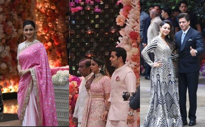 photos from akasha ambani and shloka mehta's engagement bash आकाश अंबानी और श्लोका मेहता की इंगेजमेंट पार्टी में SRK से लेकर आलिया तक पहुंचे ये स्टार्स