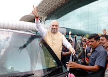 2019 की तैयारियों का जायजा लेने रांची पहुंचे अमित शाह, हुआ भव्य स्वागत