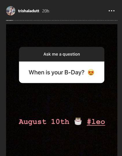 साथ ही उन्होंने बताया कि उनका जन्मदिन 10 अगस्त को होता है और वो अभी 29 साल की हैं. (तस्वीर: इंस्टाग्राम)