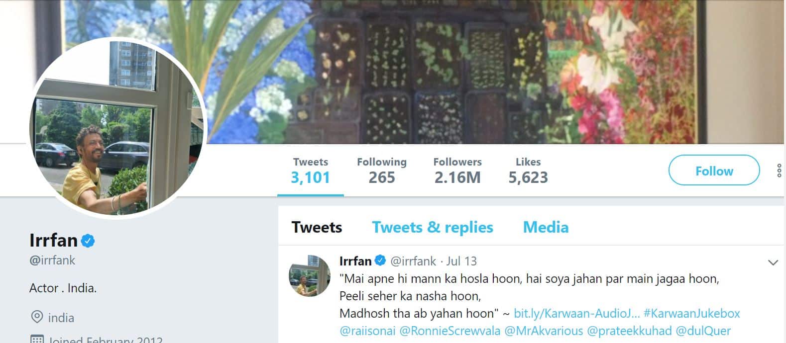 PIC: मज़बूत हौसले के साथ कैंसर का इलाज करा रहे हैं इरफान, वज़न कम हुआ लेकिन मुस्कुराहट नहीं   