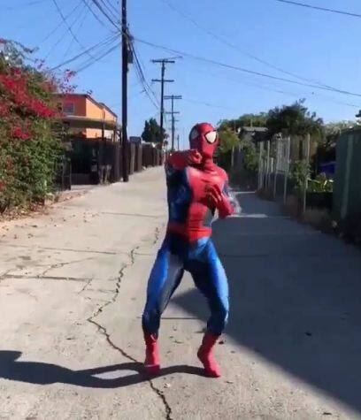 वहीं स्पाइडरमैन भी इससे प्रभावित हो गया है. फोटोः इंस्टाग्राम