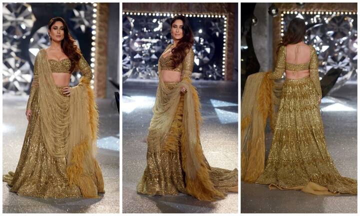 बॉलीवुड की सबसे हॉट हीरोइनों में शुमार करीना कपूर इंडिया कूटुर वीक में गुरुवार को रैम्प पर उतरीं. उनकी इस दौरान की बेहद गलैमरस तस्वीरें हम आपके लिए लाए हैं. (तस्वीर: मानव मंगलानी)