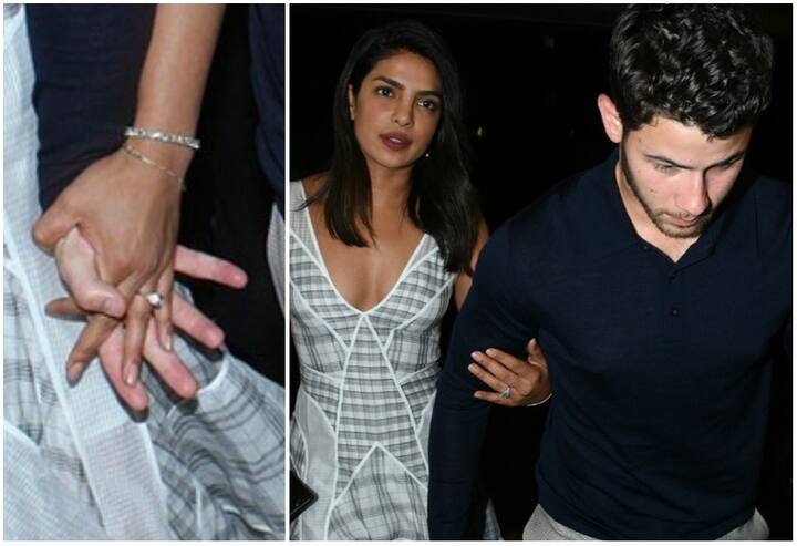 ये दोनों एक दूसरे का हाथ थामें नज़र आए. इसमें प्रियंका चोपड़ा की इंगेजमेंट रिंग साफ नज़र आई.