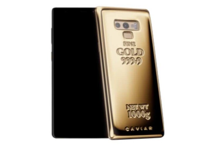 Samsung Galaxy Note 9 with 1kg gold back panel released इस Samsung Galaxy Note 9 के बैक पैनल पर लगा हुआ है 1 किलो सोना