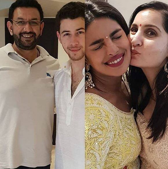 प्रियंका के दोस्त सुदीप और दूसरी तरफ उनकी पत्नी प्रियंका और निक के साथ. फोटोः इंस्टाग्राम