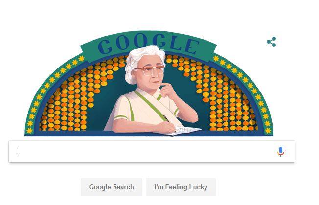 Google dedicates doodle to Ismat Chughtai गूगल ने अपना डूडल इस्मत चुगताई को किया समर्पित