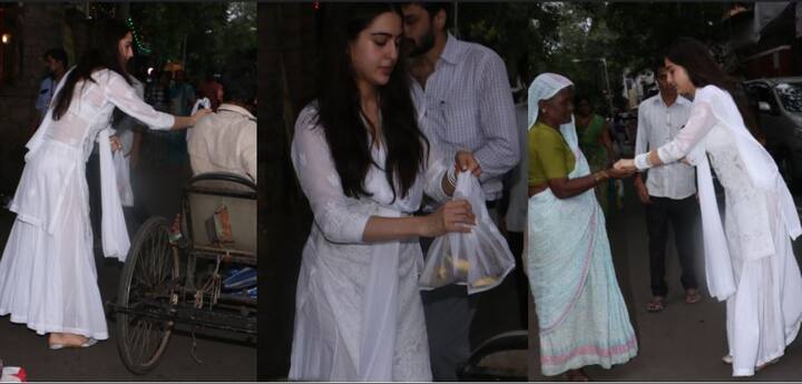 सारा अली खान इन दिनों अक्सर भगवान के दर्शन के लिए मुंबई में मंदिर जाती नज़र आती हैं. (तस्वीर: मानव मंगलानी)