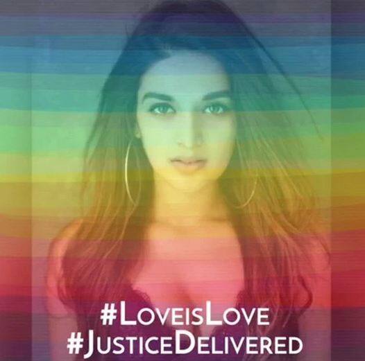 एक्ट्रेस निधि अग्रवाल लिखती हैं कि #section377 #loveislove. आज मुझे अपने देश पर गर्व हैं. फोटोः इंस्टाग्राम