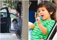 मौसी करिश्मा कपूर के घर पैपराजी से अठखेलियां करते दिखे तैमूर, करीना खींचती रही घर में