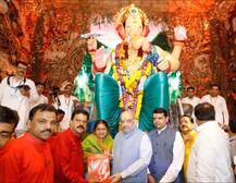 मुंबई: गणपति बप्पा के दरबार पहुंचे अमित शाह