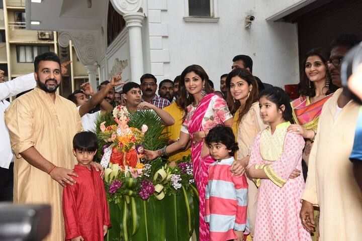 इस दौरान शिल्पा शेट्टी बेहद खुश नजर आ रही थी. (तस्वीर: मानव मंगलानी)