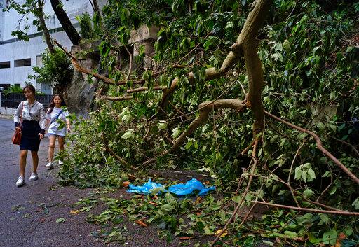 तूफान चाइनीज मेनलैंड की ओर बढ़ रहा है. हांगकांग में भी तेज हवा चलने से छतें ढह गई हैं, पेड़ जड़ से उखड़ गए.