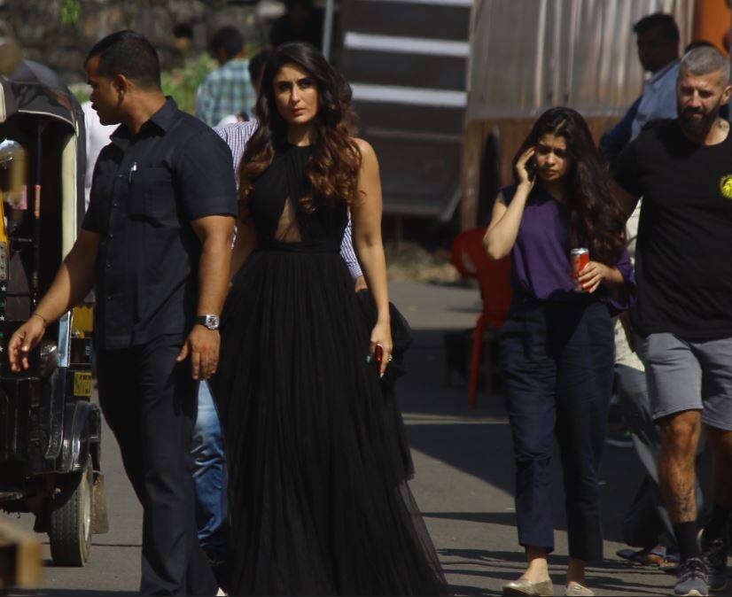 HOT ब्लैक गाउन में शूटिंग करते हुए करीना कपूर खान की PHOTOS आईं सामने, देखें यहां