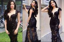 ईशा अंबानी की सगाई में ब्लैक गाउन में पहुंची जाह्नवी कपूर, देखें तस्वीरें