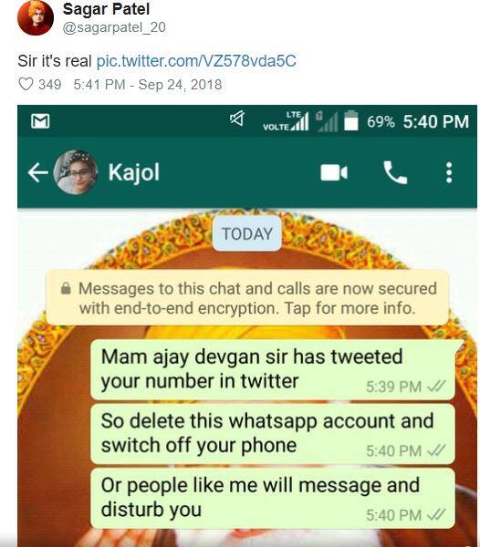 अजय देवगन ने पब्लिकली शेयर किया पत्नी काजोल का Whatsapp नंबर, फैंस हुए क्रेजी