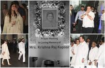 कृष्णा राज कपूर की प्रार्थना सभा में नम आंखों के साथ पहुंचा कपूर परिवार, देखें तस्वीरें