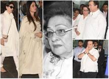 कृष्णा राज कपूर की प्रार्थना सभा में नम आंखों के साथ पहुंचा कपूर परिवार, देखें तस्वीरें