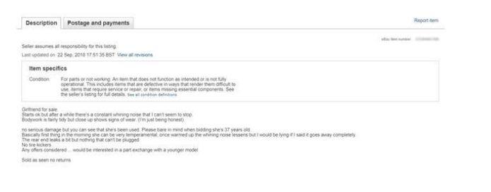 इस पोस्ट को लिखते हुए डेल ने केली के बारे में कई चीजें लिखीं. जैसे उसकी नाक हमेशा लीक करती रहती है और बहुत आवाज करती है. उसी दिन डिनर पर जाने से पहले डेल ने अपनी गर्लफ्रेंड को उस पोस्ट के बारे में बताया. हालांकि उस समय तो उसकी गर्लफ्रेंड बहुत हंसी. लेकिन ये बात तब ज्यादा सीरियस हो गई जब उसकी पोस्ट वायरल होने लगी. केली के लिए ऑस्ट्रे्लिया, यूरोप और यूएस से बोली लगाई जो लगी. फोटोः मार्केटिंग माइंड