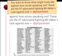 प्रिया रमानी के खिलाफ एमजे अकबर के 97 वकीलों का क्या है वायरल सच ?