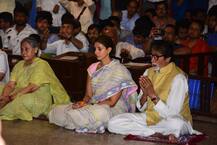 नवरात्रि में मां दुर्गा की आराधना करने परिवार के साथ दुर्गा पंडाल पहुंचे अमिताभ बच्चन, देखें तस्वीरें