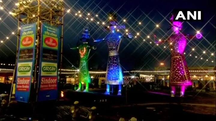 इस बार रामलीला सोसाइटी की ओर से बताया गया कि इस बार पूरी तरीके से हाईटेक चीज़ो का इस्तेमाल कर रावण का पुतला तैयार किया गया था.