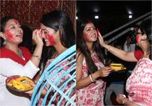 शादी के बाद इशिता का पहला सिंदूर खेला, यहां हैं इस त्यौहार की खूबसूरत तस्वीरें