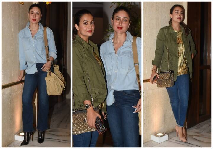 बॉलीवुड अभिनेत्री करीना कपूर खान रविवार को फैशन डिजाइनर मनीष मल्होत्रा के घर गई थीं. इस दौरान उनकी बेस्ट फ्रेंड और अभिनेत्री अमृता अरोड़ा भी उनके साथ थी. (तस्वीर: मानव मंगलानी)