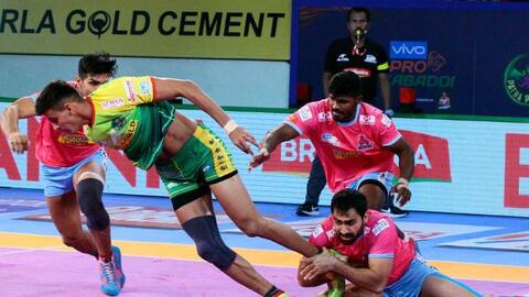 Pro Kabaddi League 2018: अपने पांचवें मैच में पटना पायरेट्स ने जयपुर पिंक पैंथर्स को 41-30 से दी शिकस्त Pro Kabaddi League 2018: अपने पांचवें मैच में पटना पायरेट्स ने जयपुर पिंक पैंथर्स को 41-30 से दी शिकस्त