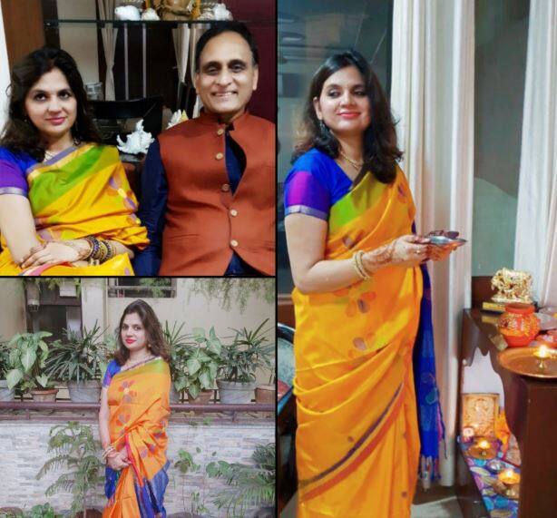राज्यसभा सांसद राकेश सिन्हा की पत्नी ने भी करवा चौथ का त्यौहार मनाया. ट्विटर पर शेयर किए गए फोटो में दोनों करवा चौथ के रंग में रंगे नजर आ रहे हैं. 