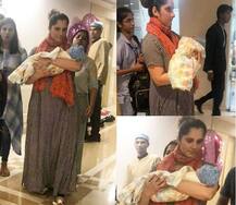 बच्चे को गोद में लिए तस्वीरों में कैद हुईं सानिया मिर्जा, लग रही हैं बेहद प्यारी