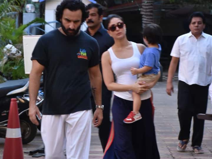 सैफ अली खान और करीना कपूर बेटे तैमूर के साथ कॉफी शॉप में जाते नजर आए.