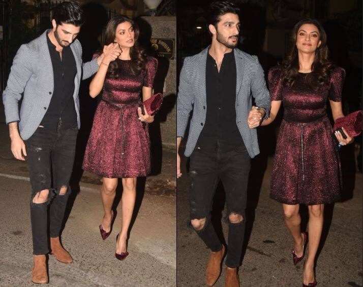 अभिनेत्री और पूर्व मिस यूनिवर्स सुष्मिता सेन और उनके ब्वॉयफ्रेंड रोहमन शॉल हाल में प्रदीप गुहा की दीवाली पार्टी में साथ नज़र आए. इस दौराना सुष्मिता और रोहमन एक दूसरे का हाथ थामे वहां पहुंचे. (तस्वीर: मानव मंगलानी)