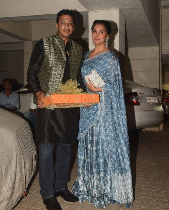 पार्टी में शिरकत करने लारा दत्ता अपने पति महेश भूपति के साथ पहुंची थीं. (तस्वीर: मानव मंगलानी) 