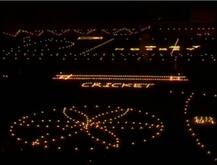 IN PICS: प्रयागराज में क्रिकेट के मैदान पर हुई ट्रैक पूजा, दीपों से जगमगा उठा सारा स्टेडियम