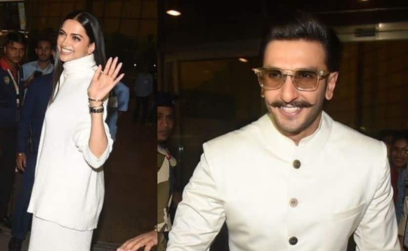 ranveer singh deepika padukone leaves for marriage captured on airport हाथों में हाथ डाले शादी के लिए इटली रवाना हुए रणवीर सिंह और दीपिका पादुकोण, देखें VIDEO