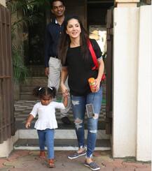 काफी समय बाद बेटी निशा के साथ जुहू में नज़र आईं सनी लियोनी, देखें तस्वीरें