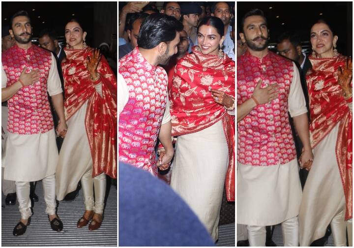 रणवीर और दीपिका का गृह प्रवेश सिंधी रीति रिवाजों से होगा. दीपिका शादी के बाद पहली बार अपनी ससुराल रणवीर सिंह के घर पहुंची हैं. (तस्वीर: मनाव मंगलानी)