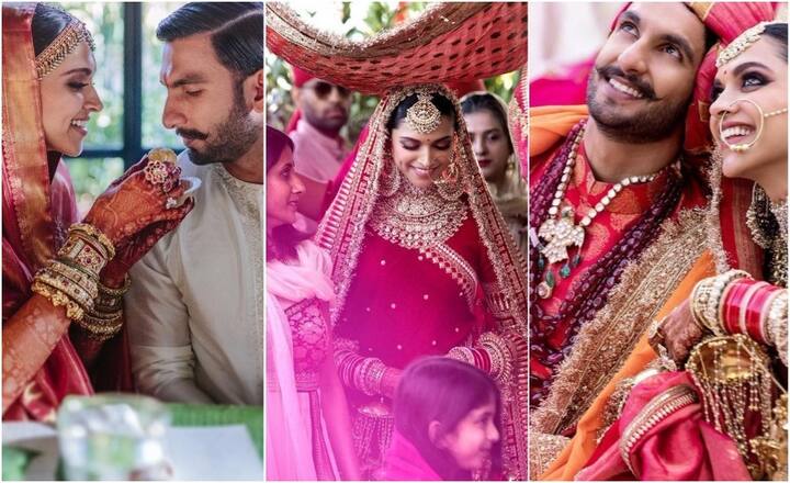 दीपिका पादुकोण और रणवीर सिंह शादी के करीब पांच दिनों के बाद आज सिलसिलेवार ढंग से अपनी शादी की तस्वीरें फैंस के साथ शेयर कर रहे हैं. पहले इन दोनों सितारों ने संगीत और मेहंदी की तस्वीरें साझा कीं. बाद में 14 नवंबर को हुई कोंकणी रीति रिवाज वाली शादी की तस्वीरें शेयर की और अब दीपिका और रणवीर ने 15 नवंबर को हुई अपनी सिंधी रीति रिवाज वाली शादी की तस्वीरें सभी चाहने वालों के साथ शेयर की हैं. यहां देखें शादी की सभी तस्वीरें
