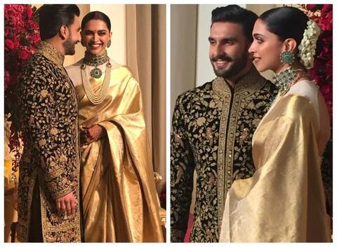 मां की गिफ्ट में दी हुई साड़ी पहनकर रिसेप्शन में पहुंचीं दीपिका पादुकोण, रॉयल लुक में दिखे रणवीर सिंह, देखें तस्वीरें मां की गिफ्ट में दी हुई साड़ी पहनकर रिसेप्शन में पहुंचीं दीपिका पादुकोण, रॉयल लुक में दिखे रणवीर सिंह, देखें तस्वीरें