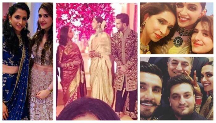 रणवीर सिंह और दीपिका पादुकोण के परिवार ने शादी का रिसेप्शन कल बेंगलुरु में दिया. इस रिसेप्शन में कुछ करीबी लोग ही शामिल होने पहुंचे. रिसेप्शन की कुछ इनसाइड तस्वीरें सामने आई है. देखें