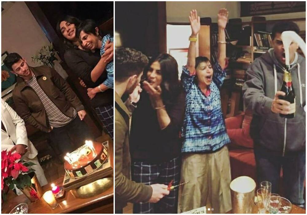 In Pics: प्रियंका चोपड़ा और निक जोनास ने शादी से पहले किया सेलिब्रेशन, केक काटकर मनाया जश्न priyanka chopra and nick jonas pre wedding celebration photos from the set of the sky is pink In Pics: प्रियंका चोपड़ा और निक जोनास ने शादी से पहले किया सेलिब्रेशन, केक काटकर मनाया जश्न