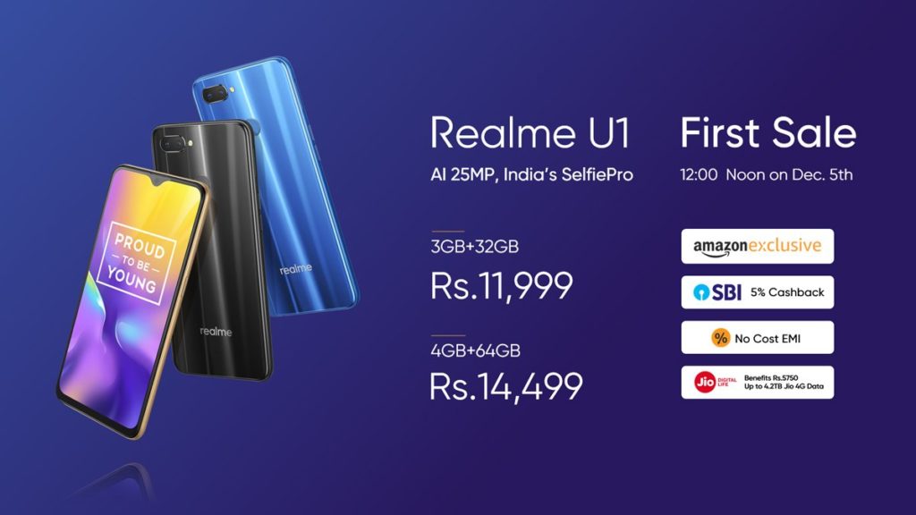 Realme U1 हिलियो P70 प्रोसेसर और 25 मेगापिक्सल के सेल्फी कैमरे के साथ भारत में हुआ लॉन्च