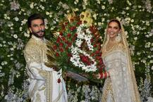 वेडिंग रिसेप्शन में एक दूसरे का हाथ थामे पहुंचे दीपिका-रणवीर सिंह, देखें तस्वीरें