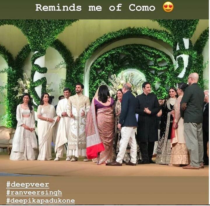 रणवीर सिंह की स्टाइलिस्ट निताशा गौरव ने एक इनसाइड तस्वीर शेयर करते हुए लिखा है कि उन्हें ये देखकर लेक कोमो की याद आ गई.