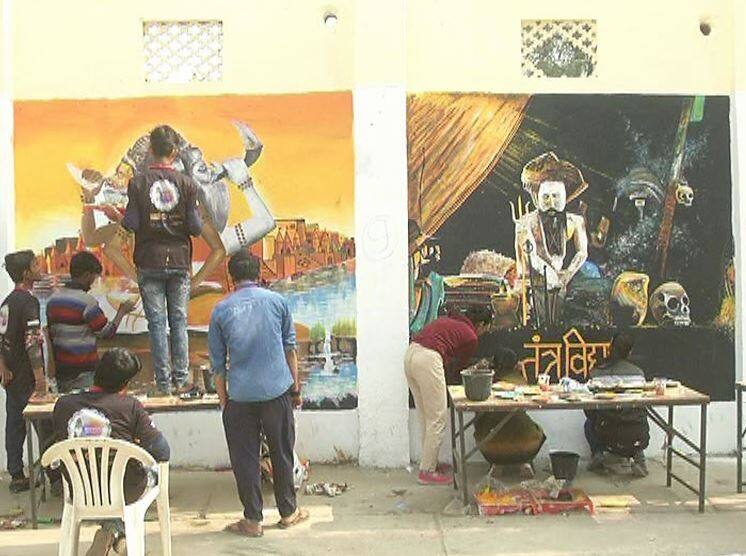 prayagraj will decor wall paintings cost rupees 27 cr कुंभ के लिए 27 करोड़ से सज रही हैं प्रयागराज की दीवारें, 600 कलाकार दिन-रात जुटे हैं काम में