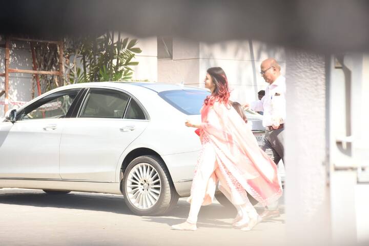 ट्रेडिशनल अंदाज में अभिनेत्री ऐश्वर्या राय बच्चन कुछ इस अंदाज में उदयपुर के लिए रवाना हुई. (तस्वीर: मानव मंगलानी)