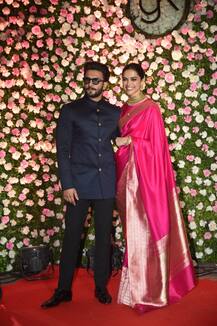 एक दूसरे का हाथ थामे कपिल-गिन्नी के रिसेप्शन पर पहुंचे रणवीर और दीपिका