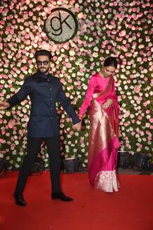 एक दूसरे का हाथ थामे कपिल-गिन्नी के रिसेप्शन पर पहुंचे रणवीर और दीपिका