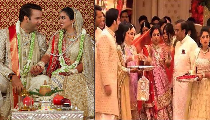 Isha ambani Anand Piramal wedding inside videos ईशा अंबानी की शादी में ग्रैंड एंट्री से लेकर विदाई तक, यहां देखिए Inside Videos