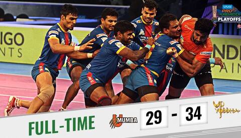 Pro kabaddi League 2018: यूपी योद्धा ने यू मुंबा को 34-29 से हराया Pro kabaddi League 2018: यूपी योद्धा ने यू मुंबा को 34-29 से हराया